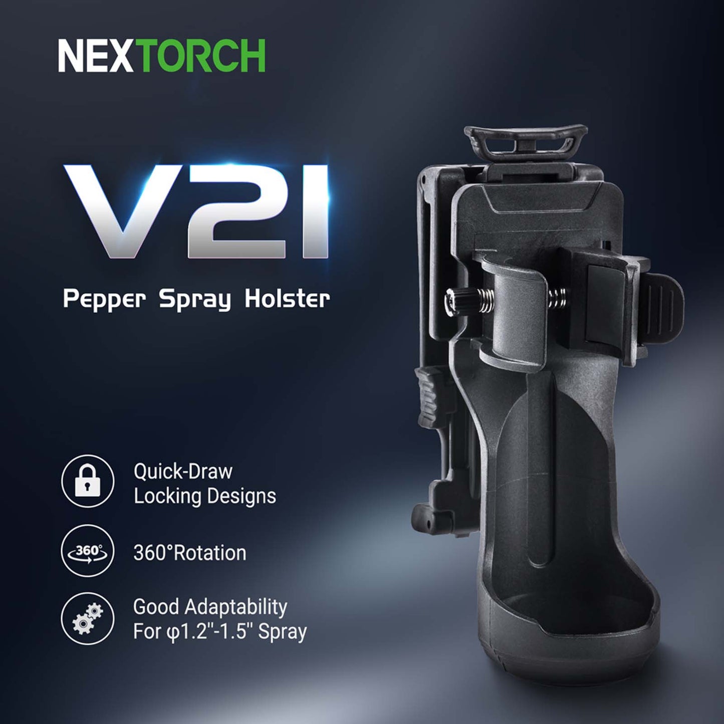 Nextorch V21 Quick Release Spray Holster, Rotates 360° with Molle/Belt Attachment image 1