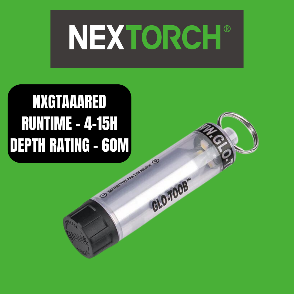 Nextorch Glo-Toob GT-AAA Signal Light – RED, 360° Visibility, Waterproof to 200m