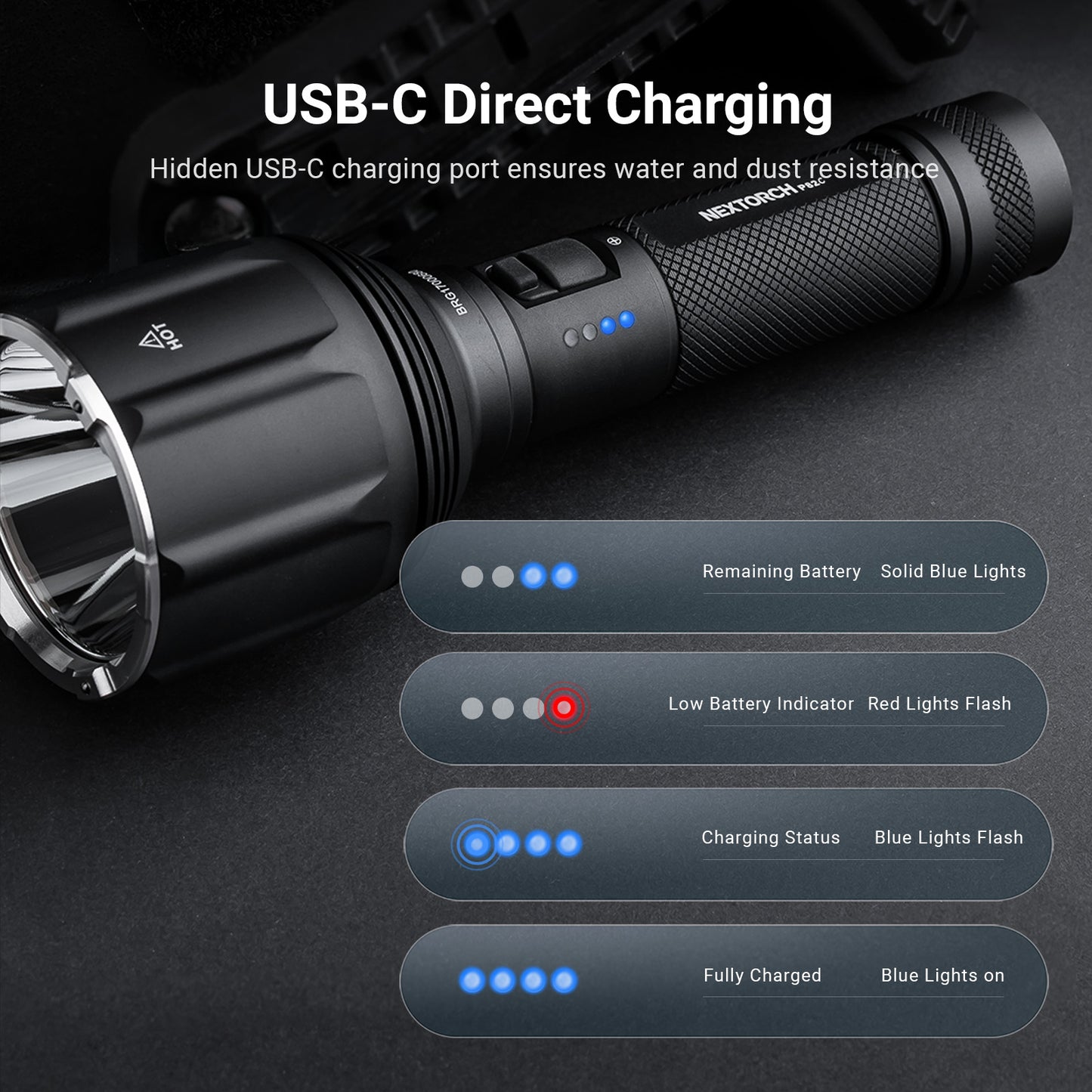 Nextorch P82C 2200 Lumen Long-Range Flashlight | High-Powered LED Torch with 1,000m Beam Distance and Waterproof Design image 3