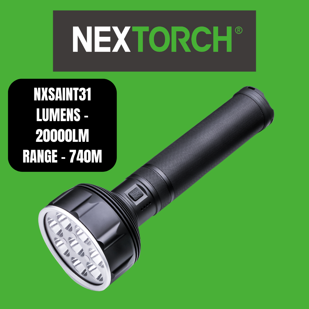 Nextorch Saint Torch Rechargeable Ultra Bright Large Search Light, Power Bank, 6 Modes with Molle Carry Bag & Shoulder Strap - NXSAINT31 image 0