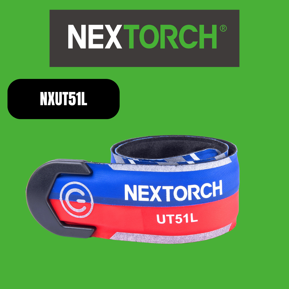 Nextorch UT51L Red/Blue Flashing Warning Bracelet | Rechargeable LED Safety Bracelet for Visibility and Protection image 0