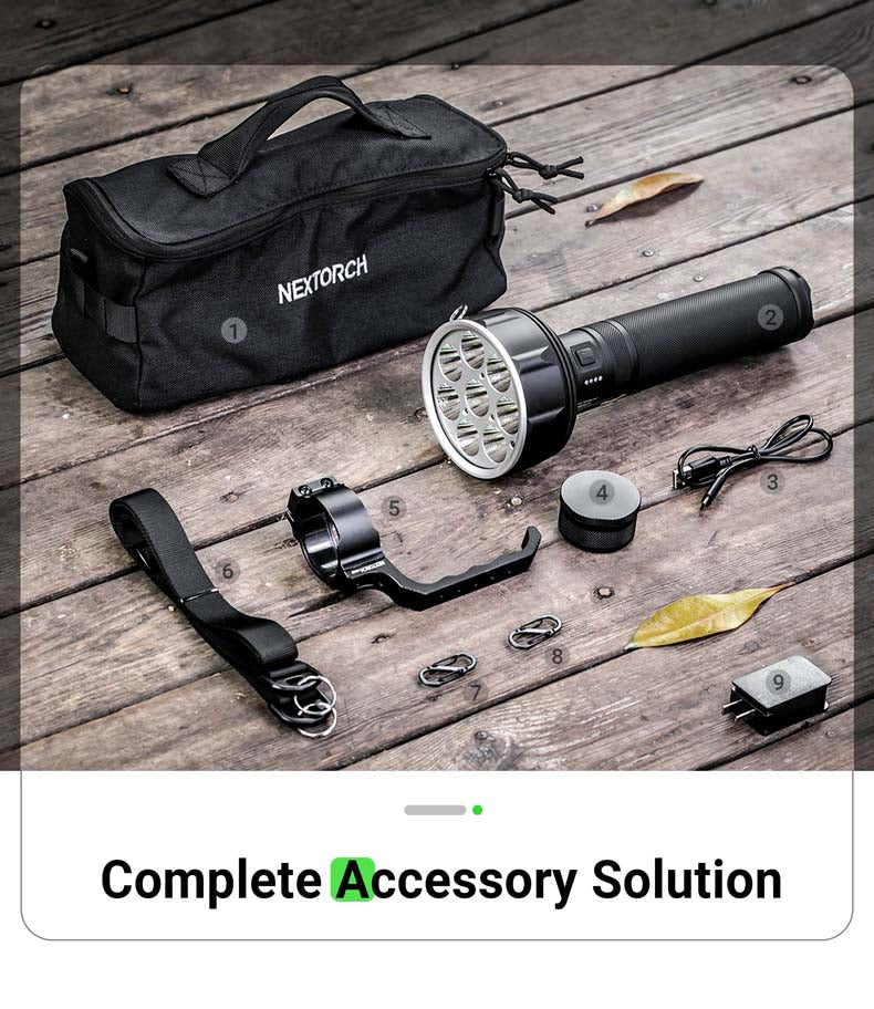 Nextorch Saint Torch Rechargeable Ultra Bright Large Search Light, Power Bank, 6 Modes with Molle Carry Bag & Shoulder Strap - NXSAINT31 image 1