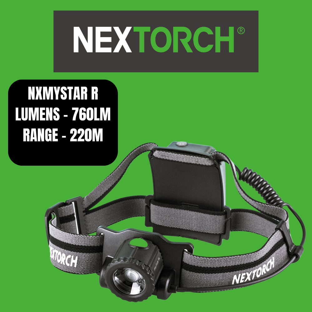 Nextorch MyStar R Rechargeable & Battery Usage Headlight, 360 Focus-Adjustable Beam