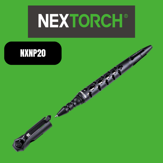 Nextorch P20 Safety Pen with Glass Breaker, G2 Standard International Refill Ability, Able to Write Upside-Down, with Pocket Clip - NXNP20