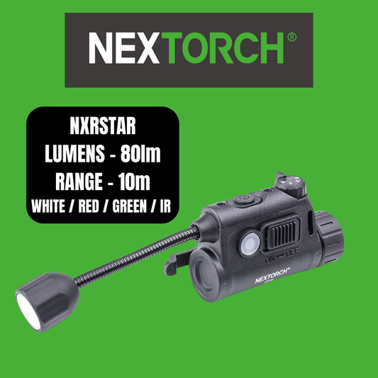 NEXTORCH rStar Multi-Light Source Tactical Helmet Light – White/Red/Green/IR + IFF Beacon