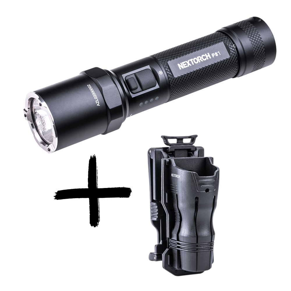 NEXTORCH P81 Torch (2600lm) & V61 Holster Combo – Ultra‑High Output + 360° Rotatable Mount