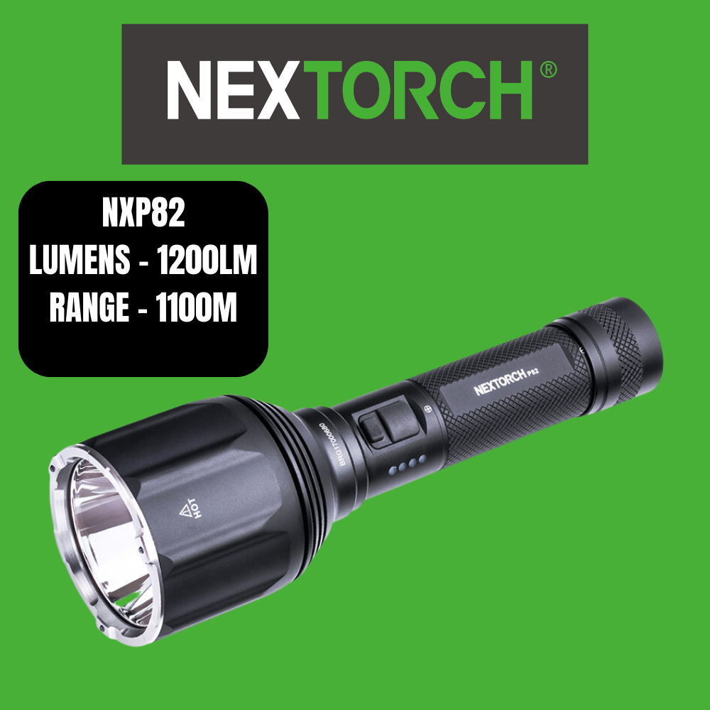 Nextorch P82 Rechargeable Torch Ultra Long Range, Glass Breaker, Battery Indicator, Turbo Mode