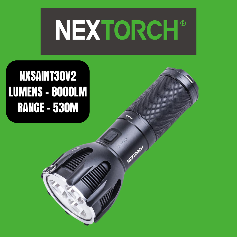 NEXTORCH Saint Torch Rechargeable Searchlight Series – Models 31, 30C, 30 V2, and 11