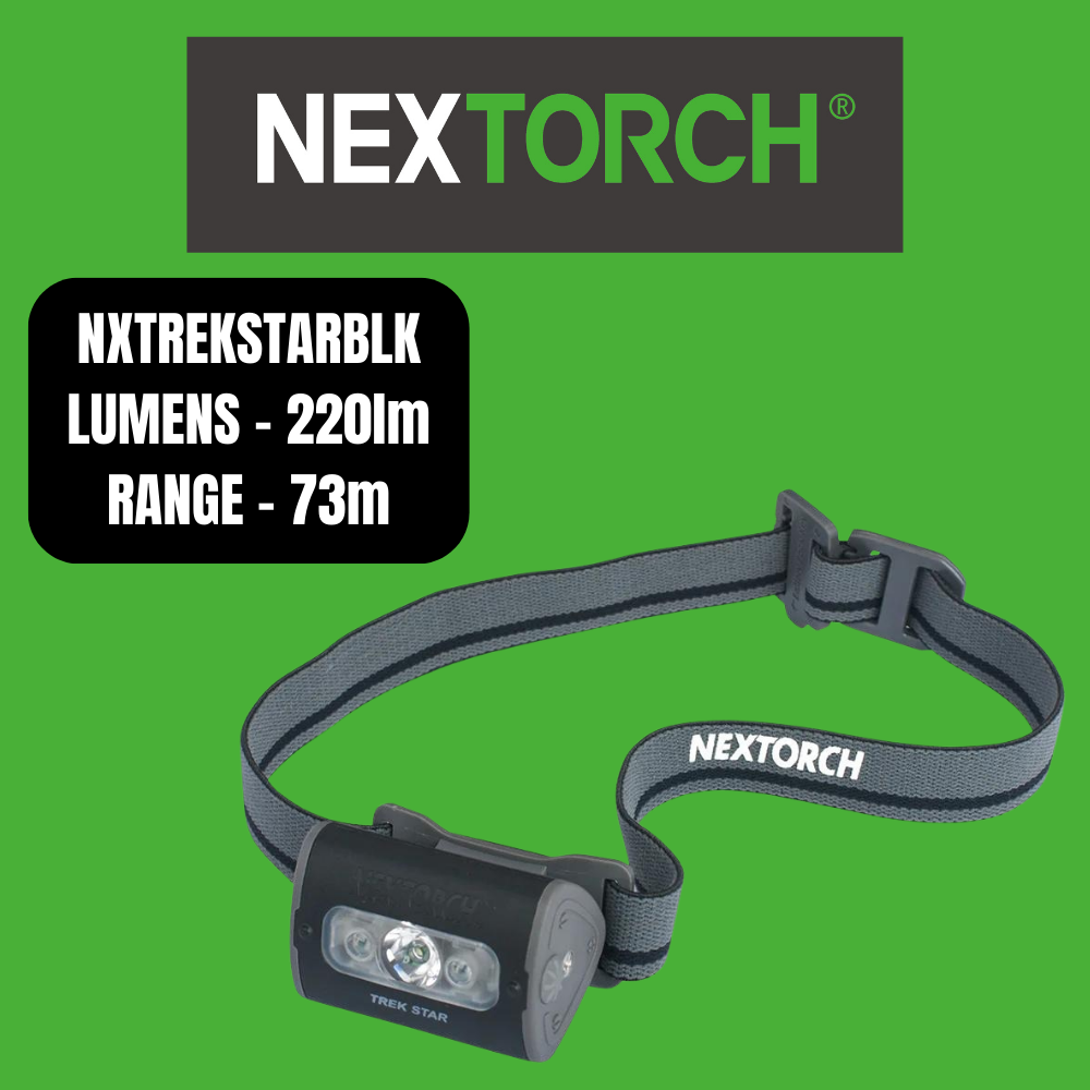 Nextorch H-Series Lightweight Headlamp, AAA Batteries, 4 Modes - NXTREKSTARBLK image 0