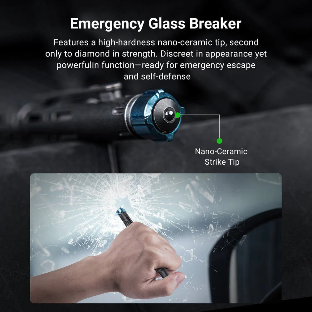 NEXTORCH NP12 Titanium Tactical Pen – TC4 Titanium Body with Ceramic Window Breaker &amp; SCHMIDT easyFLOW 9000 M Refill