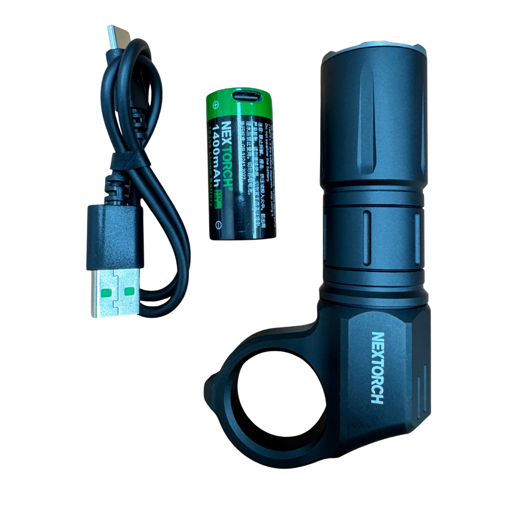 NEXTORCH ARTORCH Compact EDC Tactical Flashlight – 1600 Lumens with Finger Ring & Glass Breaker